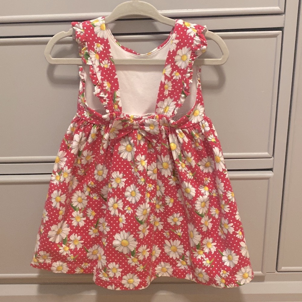 Super Cute Mayoral Pink Floral and Polka Dot Sleeveless Baby Girl Dress 12M - Picture 2 of 5